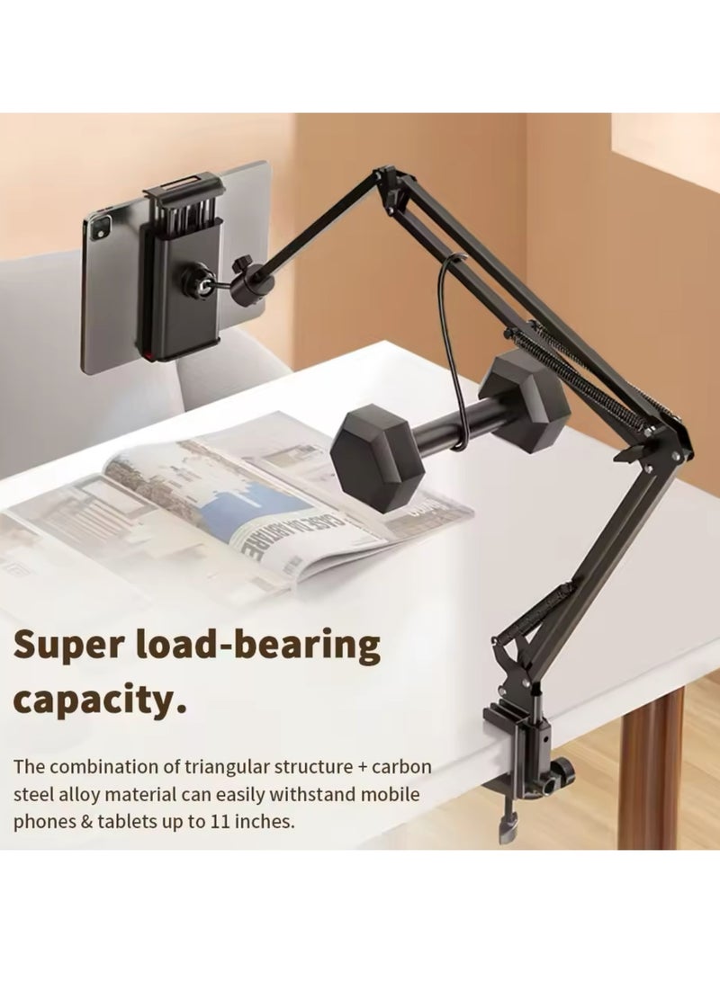 Tablet Holder for Bed 360° Rotating Phone, Mount Desktop Stand for iPad ,Metal Arm For 4.7~11 inch Phone iPad Tablet Stand - Image 3