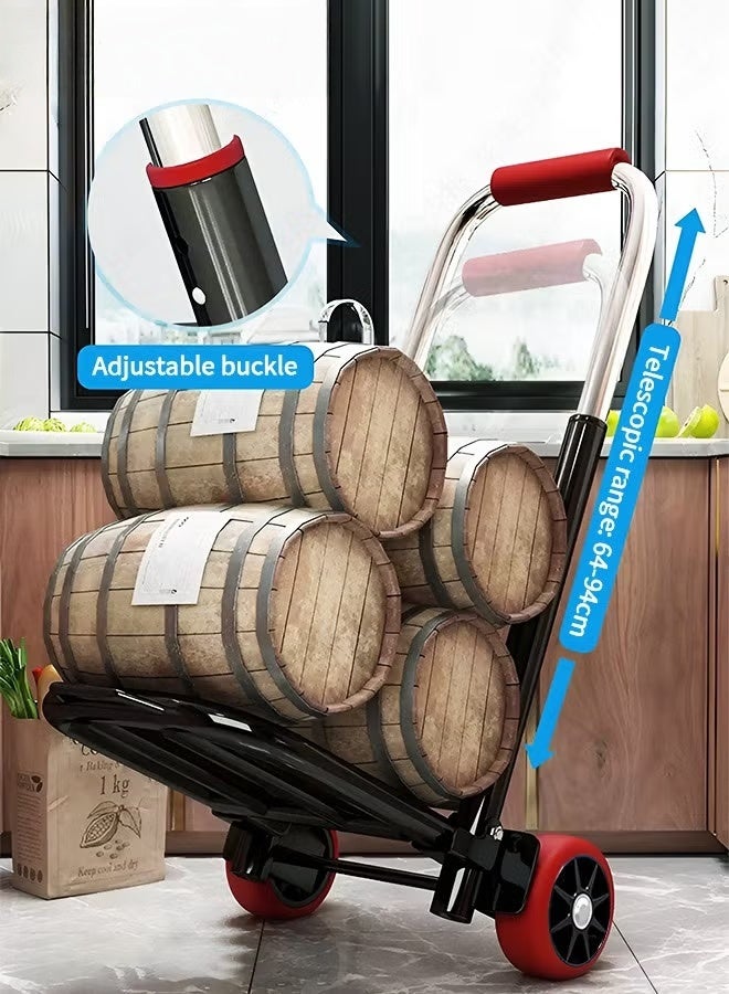 EETU Foldable Hand Truck,Heavy Duty Luggage Trolley Cart With Telescoping Handle And Rubber Wheels,For Luggage,Travel,Auto,Moving And Office Use - Image 2