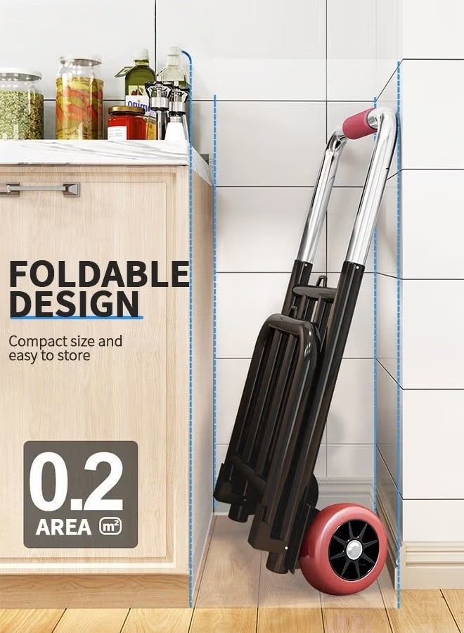 EETU Foldable Hand Truck,Heavy Duty Luggage Trolley Cart With Telescoping Handle And Rubber Wheels,For Luggage,Travel,Auto,Moving And Office Use - Image 5