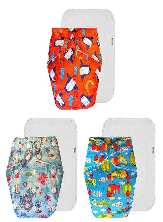 Dumbledo Premium Cloth Diaper with Cotton Insert (Pack of 3) | Hypoallergenic | Breathable | Easy to Clean | Trusted by Moms | 3 Months - 3 Years | Unisex Baby - Image 1