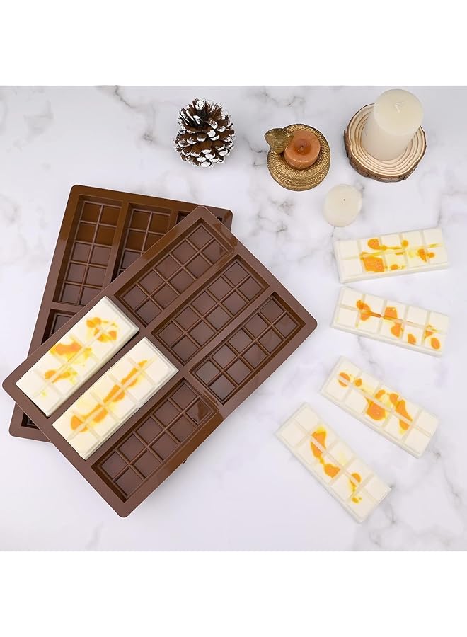SAGREENY 2 Pcs Rectangle Chocolate Bar Molds For Wickless Wax Melt Candles, Sweet Bakeware, Thick And Large Chocolate Making - Image 2