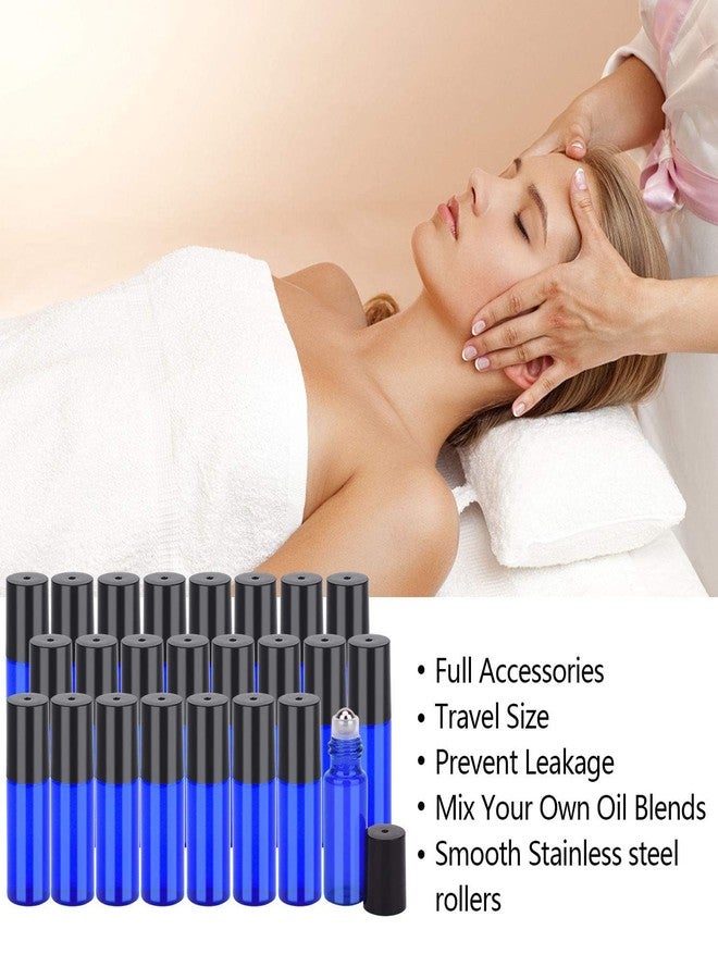Easytle 96 Pack Essential Oil Roller Bottles 5ml Blue Glass, Reusable, Leak-Proof, UV Protection, Travel & Personal Care, 384 Labels, 8 Opener, 16 Funnels, 16 Droppers - Image 2