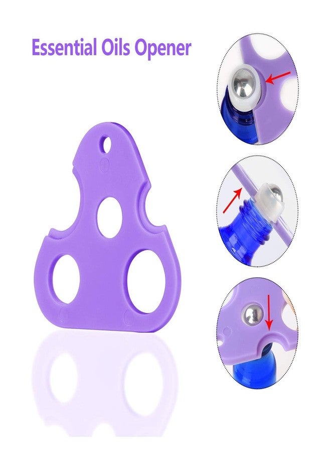 Easytle 96 Pack Essential Oil Roller Bottles 5ml Blue Glass, Reusable, Leak-Proof, UV Protection, Travel & Personal Care, 384 Labels, 8 Opener, 16 Funnels, 16 Droppers - Image 5