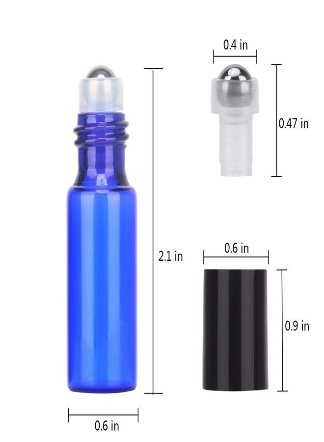 Easytle 96 Pack Essential Oil Roller Bottles 5ml Blue Glass, Reusable, Leak-Proof, UV Protection, Travel & Personal Care, 384 Labels, 8 Opener, 16 Funnels, 16 Droppers - Image 4