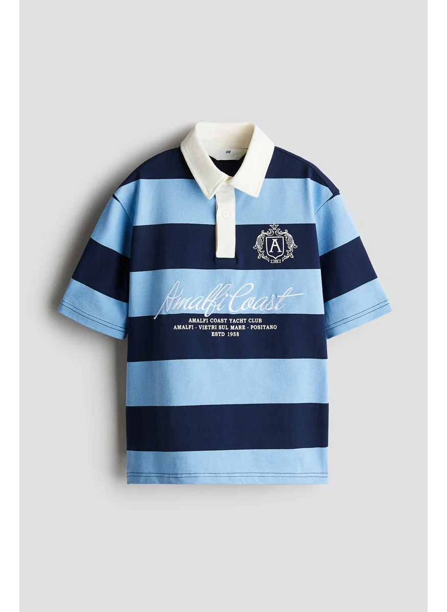 اتش اند ام Text-Motif Polo Shirt