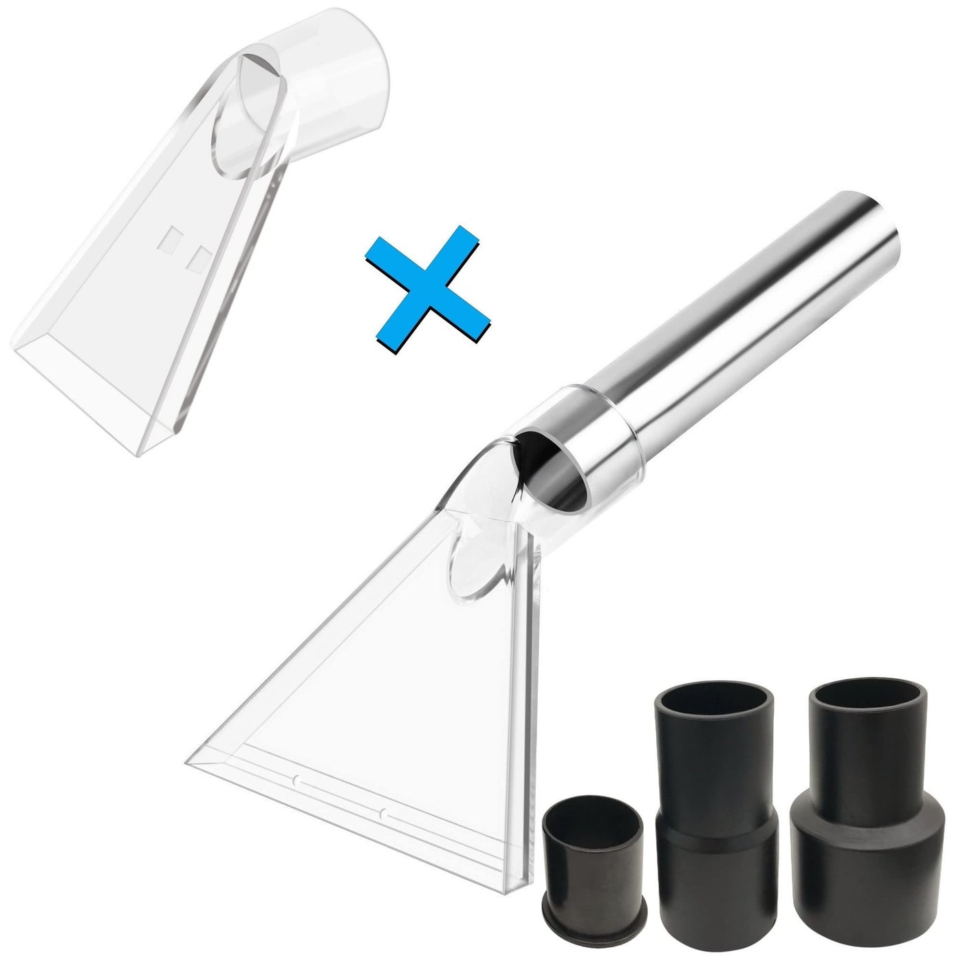 Happy Tree Universal Fit All Brands' Shop Vacs with 2-1/2"&1-7/8"&1-1/4" Adapter Clear Extractor Accessory for Upholstery & Carpet Cleaning & Car Detailing, Shop Vac Extractor Attachment Hose Kit