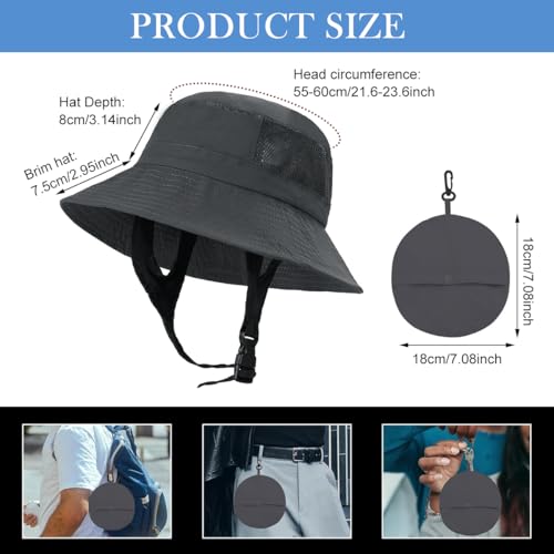 Gustave® UPF 50+ Sun Hat Bucket Hat for Men Women with Breathable Mesh, Quick-Dry Lightweight Design, Adjustable Chin Buckle, Packable for Travel, Surfing, Hiking, Beach, Outdoor Adventures - Image 2