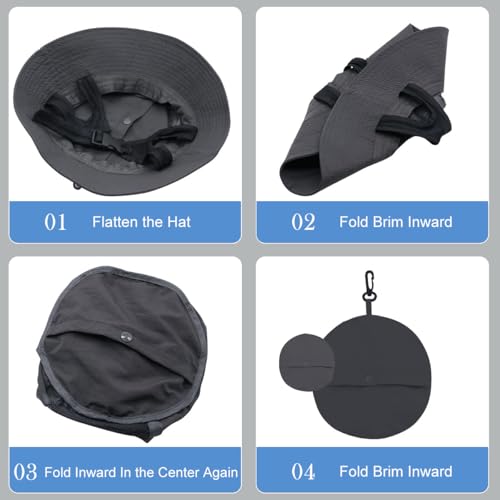 Gustave® UPF 50+ Sun Hat Bucket Hat for Men Women with Breathable Mesh, Quick-Dry Lightweight Design, Adjustable Chin Buckle, Packable for Travel, Surfing, Hiking, Beach, Outdoor Adventures - Image 5