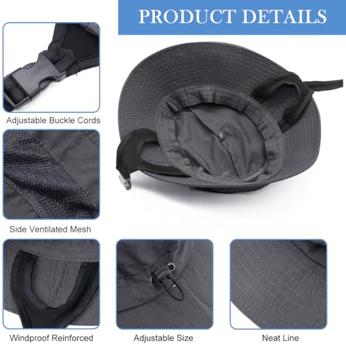 Gustave® UPF 50+ Sun Hat Bucket Hat for Men Women with Breathable Mesh, Quick-Dry Lightweight Design, Adjustable Chin Buckle, Packable for Travel, Surfing, Hiking, Beach, Outdoor Adventures - Image 3