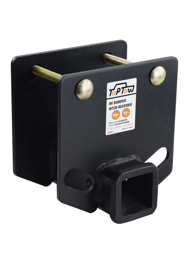 TOPTOW 63803 RV Bumper Hitch Receiver 2 inch Adapter Receiver Openning 3500 LBS Capacity Fits for 4 inch X 4 inch Square RV Rear Bumpers - Image 2