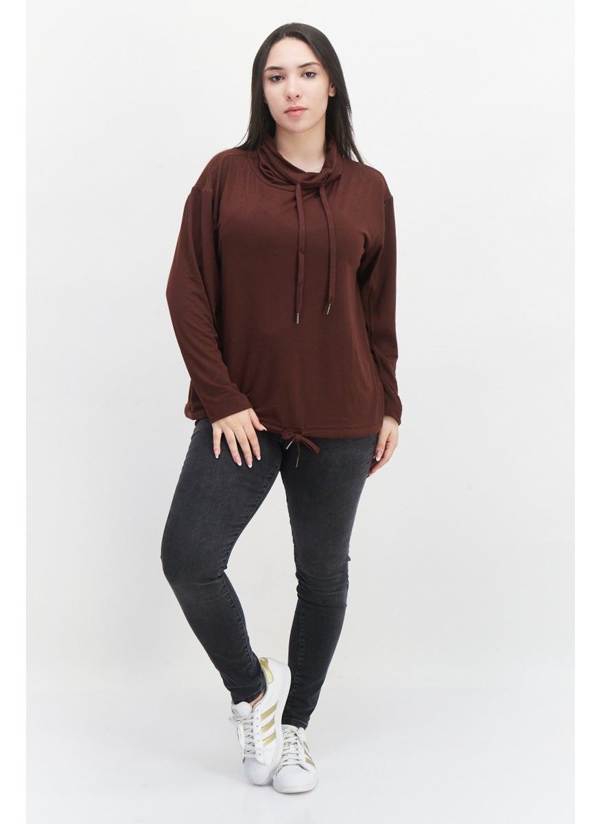 Women Turtle Neck Long Sleeve Solid Sweater, Brown - pzsku/Z4CFFBEF50969FA860E24Z/45/_/1724350945/a38c8f4c-c227-4a04-a77b-e383f4f6eba3