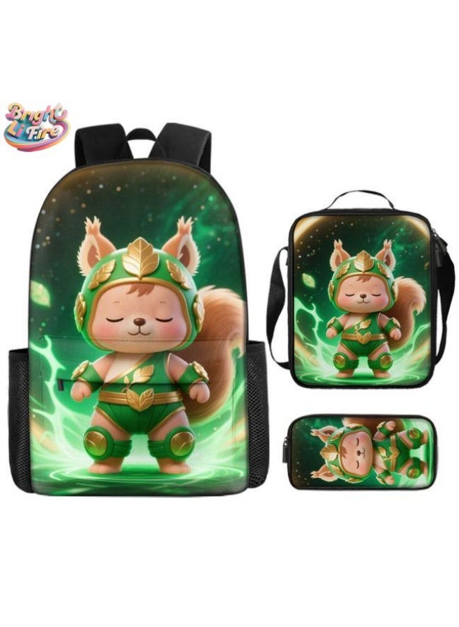 Bright Li Fire Unlock the new fashion of childish fun! Three-piece set of bags, cartoon elements for children and teenagers (students, children, friends' outings, mountain climbing, schooling, etc. can be used) - 59  - Image 1
