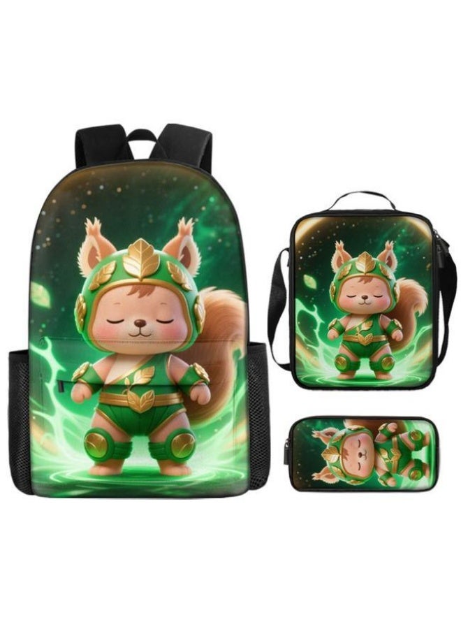 Bright Li Fire Unlock the new fashion of childish fun! Three-piece set of bags, cartoon elements for children and teenagers (students, children, friends' outings, mountain climbing, schooling, etc. can be used) - 59  - Image 2