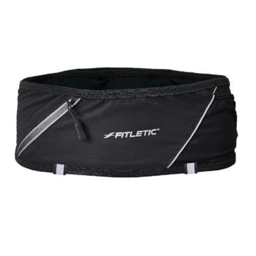 Fitletic 360 Plus Running Belt StepIn Waist Pack Fits iPhone 17 Pro Max Galaxy S26 Series Builtin Trekking Pole Race Bib Holder Trail Hiking Marathon Hydration Black - Image 1