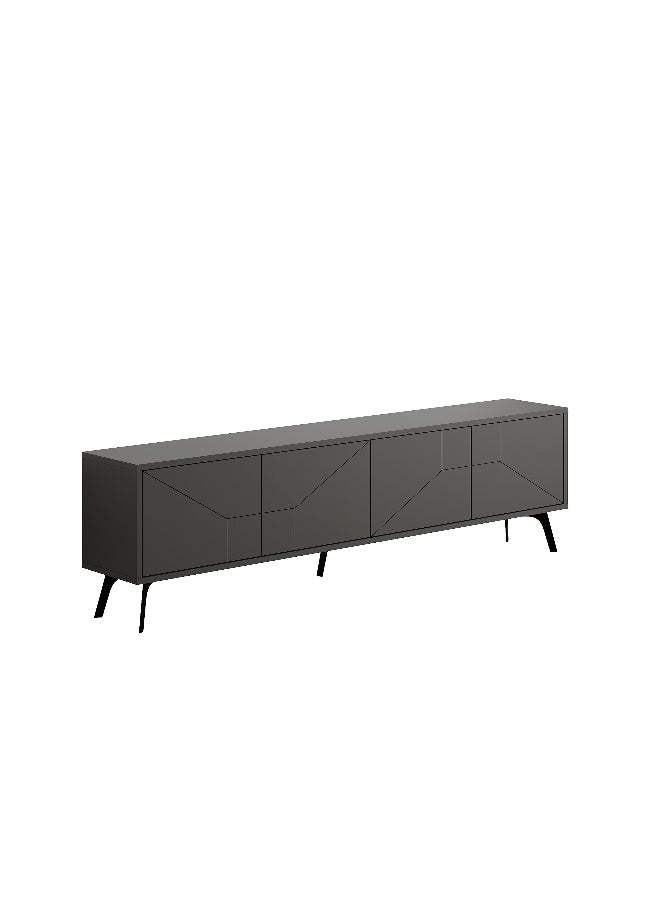 Mourah Home Dune TV Stand up to 70 Inches TVs | Modern TV Cabinet 4-Door | Modern TV Units for Living Room | Storage Cabinet | 180x29.6x50 CM (Dark Grey) - Image 5