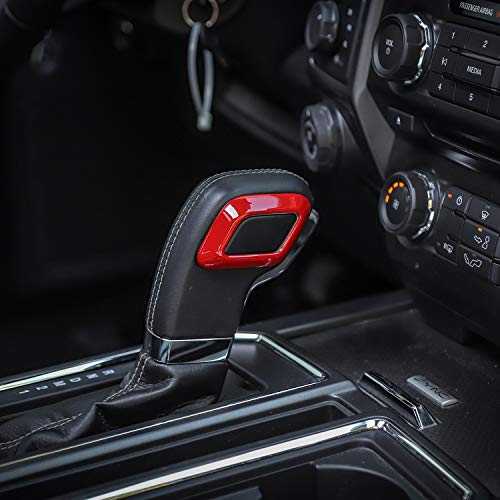 JeCar for Ford F150 Gear Shifter Head Trim Cover Frame Deacorative Trim Cover Frame for Ford F150 2015 2016 2017 (Red) - Image 5
