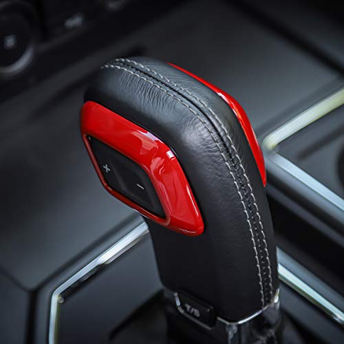 JeCar for Ford F150 Gear Shifter Head Trim Cover Frame Deacorative Trim Cover Frame for Ford F150 2015 2016 2017 (Red) - Image 2