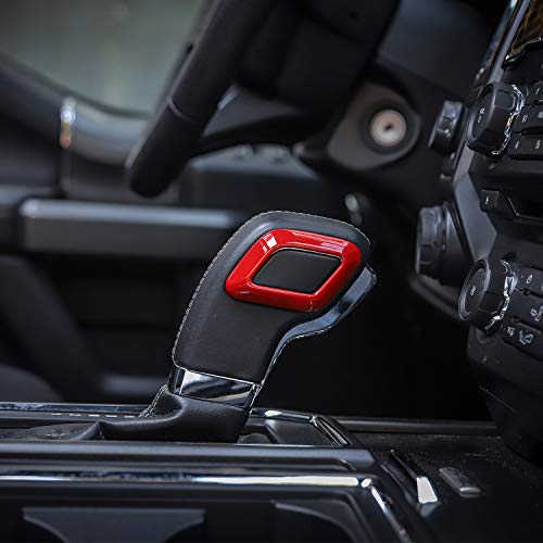 JeCar for Ford F150 Gear Shifter Head Trim Cover Frame Deacorative Trim Cover Frame for Ford F150 2015 2016 2017 (Red) - Image 4
