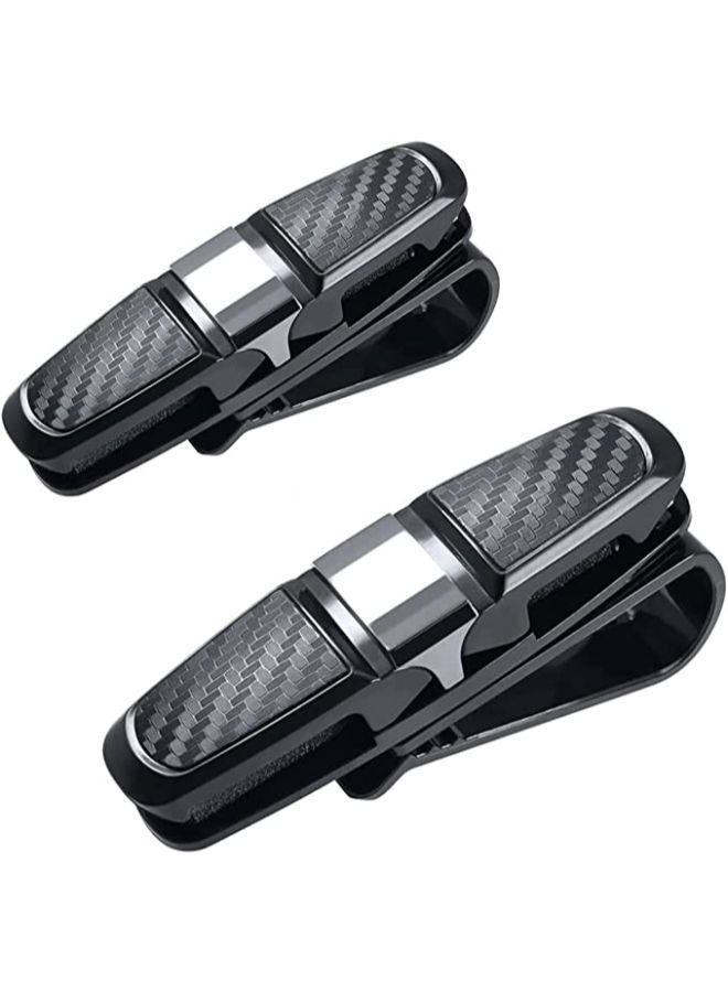 2 Pieces Sun Glasses Holder Clip Hanger for Car Sun Visor Mount Ticket Card Clip Sun Glasses and Eye Glasses Double-End Clip Holder for your Car 180° Rotational Glasses Holder - Image 1