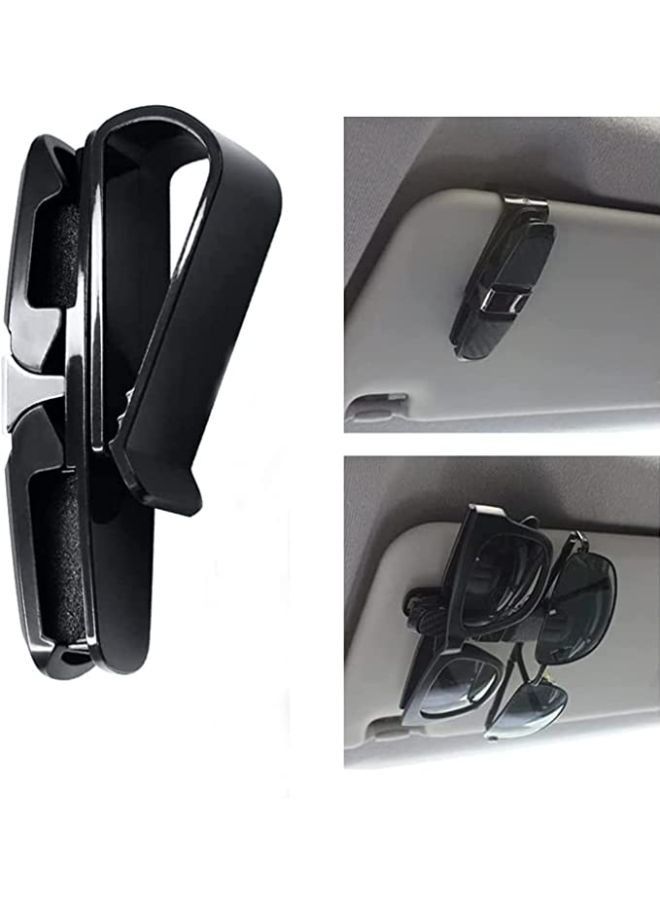 2 Pieces Sun Glasses Holder Clip Hanger for Car Sun Visor Mount Ticket Card Clip Sun Glasses and Eye Glasses Double-End Clip Holder for your Car 180° Rotational Glasses Holder - Image 3