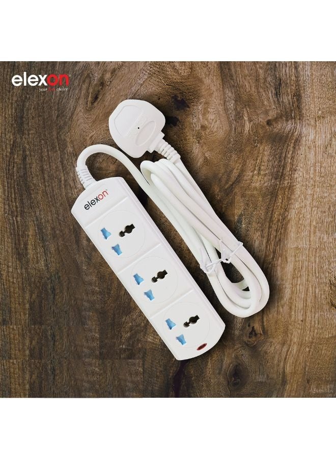elexon Extension Cord 2 Meter 3 Way Universal Socket with Surge Protector UK 3 Pin Multi Plug Adapter Extension to Universal Wall Plug Socket for Home & Office - Image 5