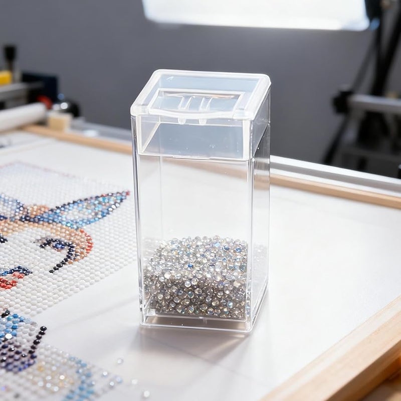 حاويات تخزين فنية بحجر الراين للزجاجات السخية، علبة منظم مجوهرات أظافر شفافة - Image 4