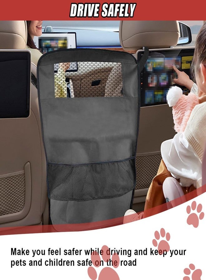DUSCOKE Dog Car Net Barrier Between Seats - Pet Barrier Vehicle Travel Dog Fence with Mesh Window for Safe Driving - Vehicle Divider Car Backseat Barrier Storage Bag for SUVs and Trucks (Black) - Image 4