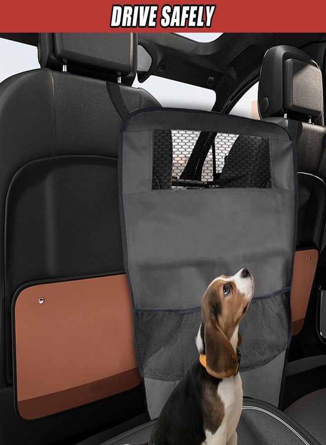 DUSCOKE Dog Car Net Barrier Between Seats - Pet Barrier Vehicle Travel Dog Fence with Mesh Window for Safe Driving - Vehicle Divider Car Backseat Barrier Storage Bag for SUVs and Trucks (Black) - Image 5