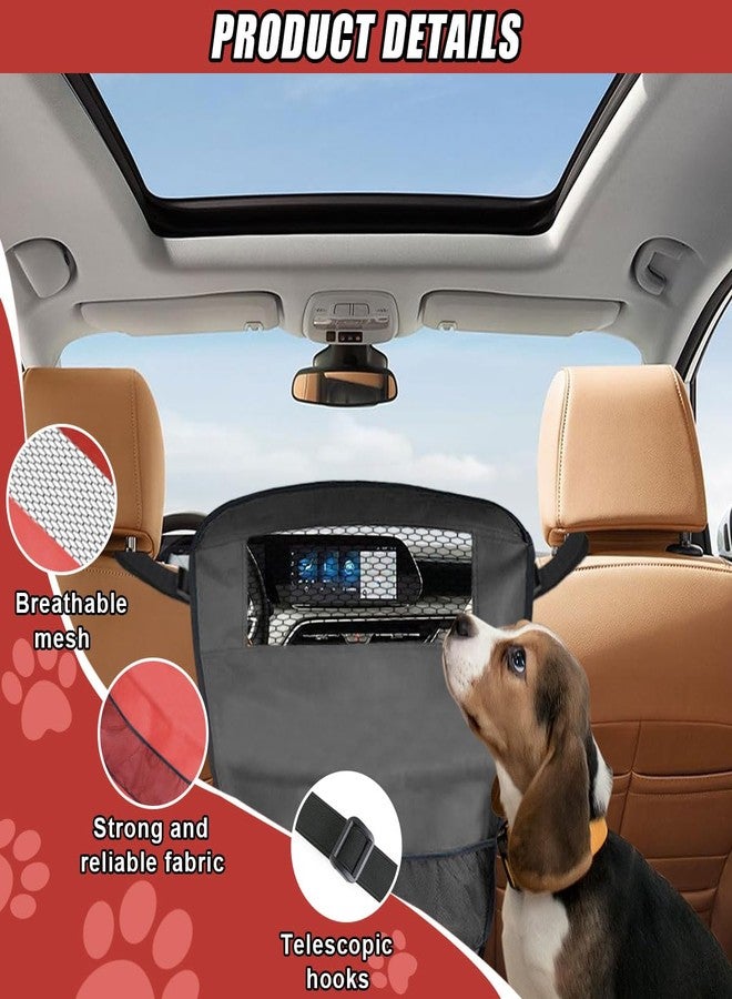DUSCOKE Dog Car Net Barrier Between Seats - Pet Barrier Vehicle Travel Dog Fence with Mesh Window for Safe Driving - Vehicle Divider Car Backseat Barrier Storage Bag for SUVs and Trucks (Black) - Image 3