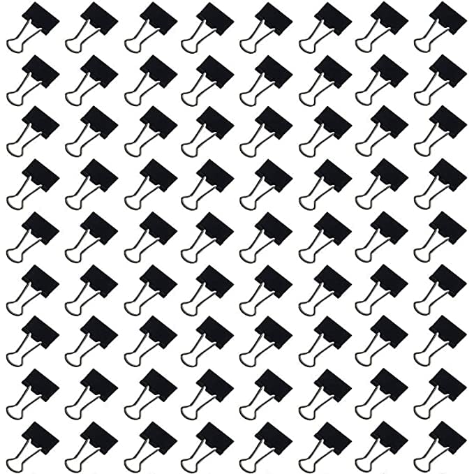 Bambalio Binder Clips 15mm Black Set of 72 Pieces - Image 1