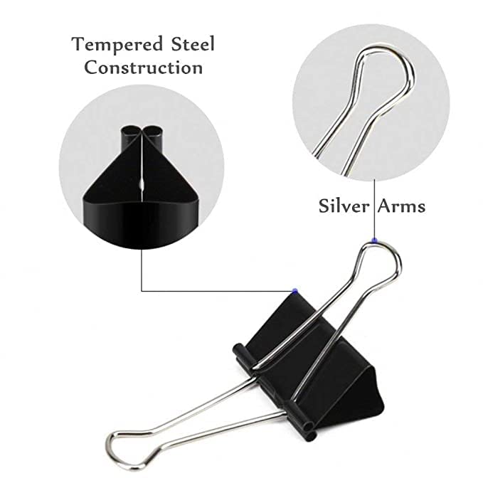Bambalio Binder Clips 15mm Black Set of 72 Pieces - Image 4