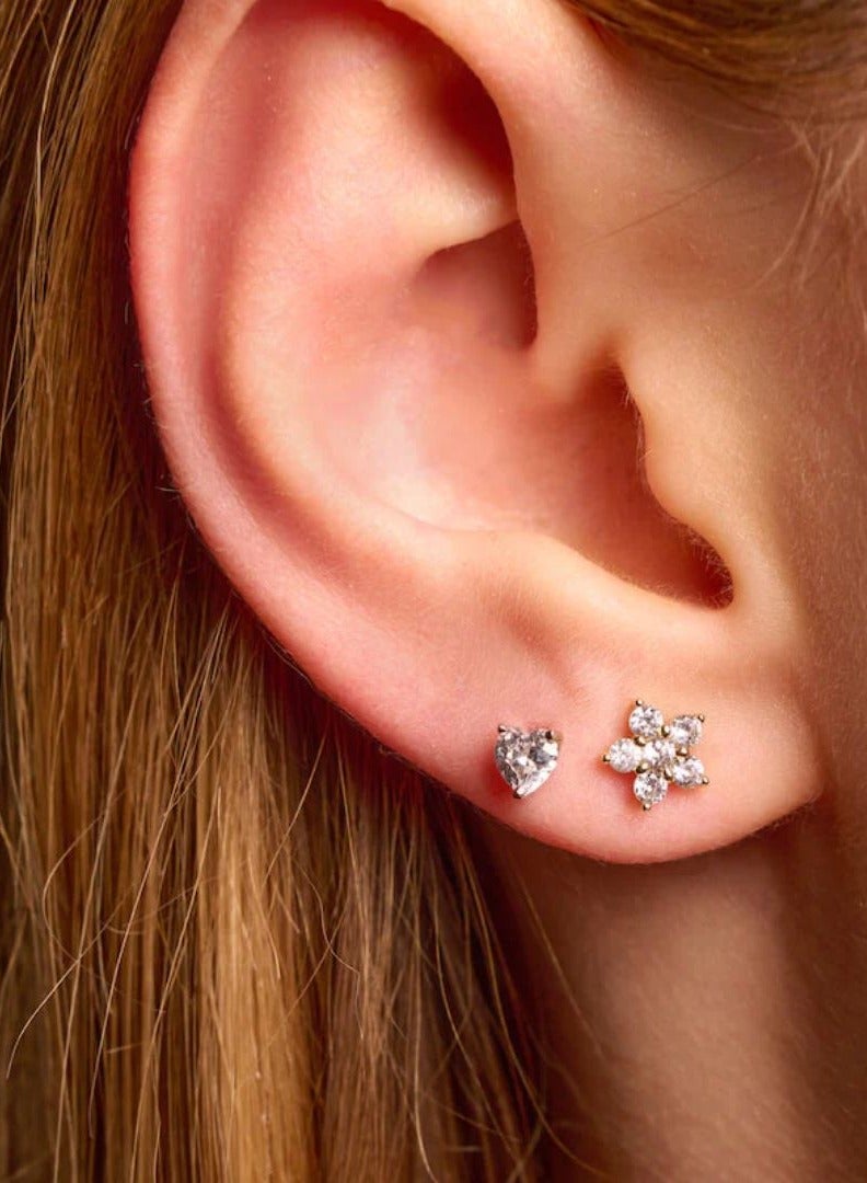 LAVEEN JEWELLERY Women’s Earrings | Heart 18k Gold Plated Earrings with Cubic Zirconia Stones | Hypoallergenic Jewelry for Women, Tarnish-Free Earrings, Hand-Finished  925 Sterling Silver Earrings - Image 2