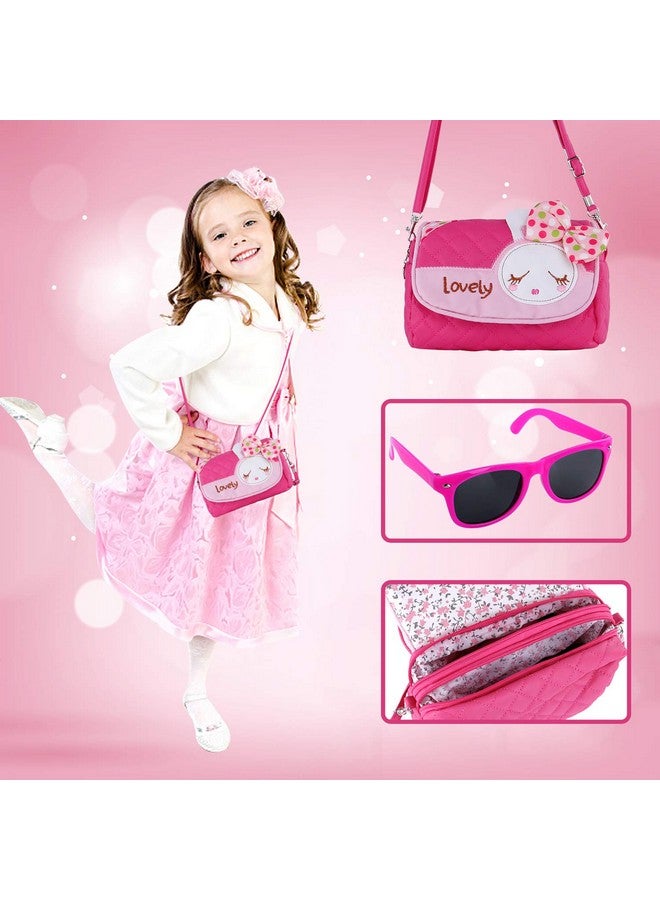 Ginmic GINMIC Kids Makeup Kit - Pretend Play Makeup Set Toys with Pink Princess Purse & Sunglasses for Girls 3-10 Year Old - Including Brushes, Eye Shadows, Lipstick  - Image 2