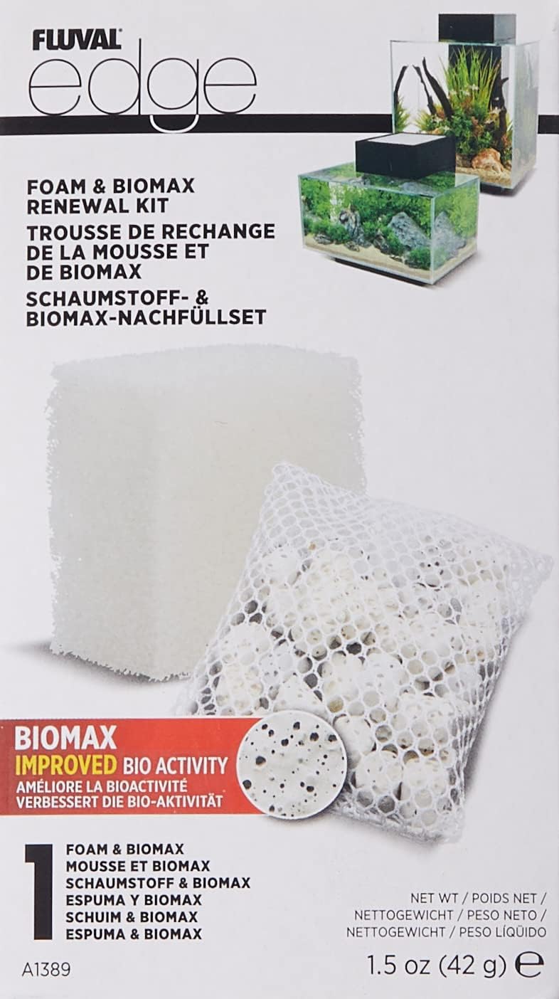 Fluval EDGE Foam & Biomax Filter Media Renewal Kit - 1.5 oz for Aquariums - Image 2