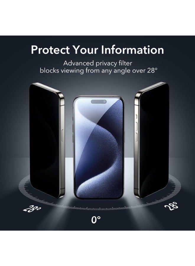 واقي شاشة مضاد للتجسس لـ آيفون 13 برو (iPhone 13 Pro) (ضد البصمة) لحماية الخصوصية (لقافة)  من S-TOP, حماية كاملة لشاشة الهاتف من الخدوش والكسر - Image 2