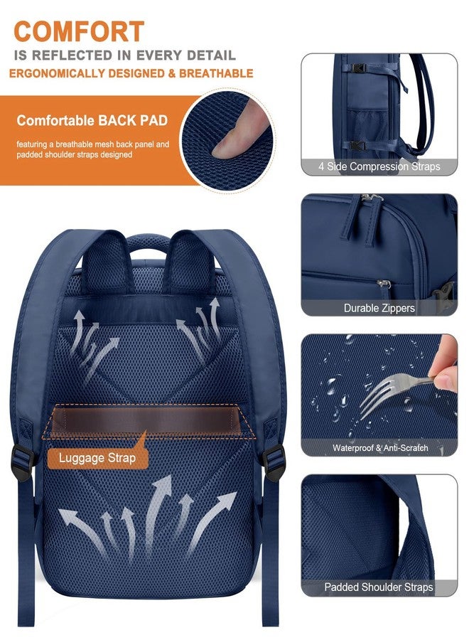 Capolo Travel Backpack for Women Men Waterproof Laptop Backpack Airlines Approved Carry On Backpack Bag Computer Bookbag for Business, Work, Traveling Fits 15.6 Inch Laptop(Dark Blue) - Image 5