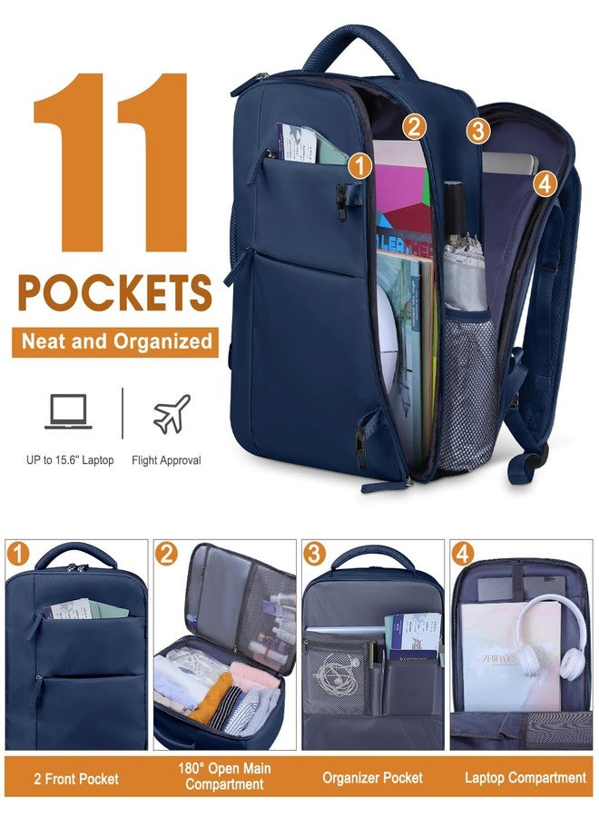 Capolo Travel Backpack for Women Men Waterproof Laptop Backpack Airlines Approved Carry On Backpack Bag Computer Bookbag for Business, Work, Traveling Fits 15.6 Inch Laptop(Dark Blue) - Image 3