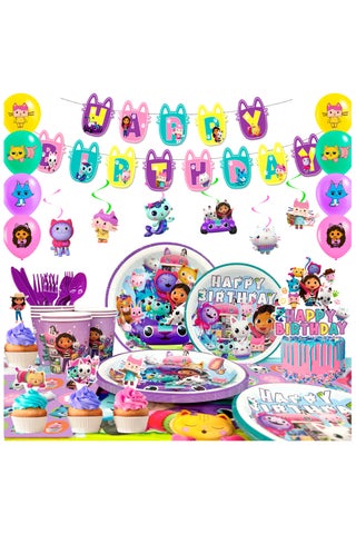 Gabby Dollhouse Party Decoration for 10 Guests, Gabby Birthday Disposable Tableware Set Gabby Dollhouse Birthday Party Plates Cups Napkins Gabby Dollhouse Party Balloons Banner - pzsku/Z4D003F717C5103718059Z/45/1754356750/404ff7b5-d476-4fe4-a38d-b4e6dc7ba02e
