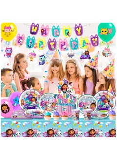 Gabby Dollhouse Party Decoration for 10 Guests, Gabby Birthday Disposable Tableware Set Gabby Dollhouse Birthday Party Plates Cups Napkins Gabby Dollhouse Party Balloons Banner - pzsku/Z4D003F717C5103718059Z/45/_/1740366099/63d0b857-69a9-462f-b302-33b20ef81251