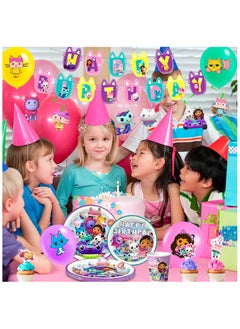 Gabby Dollhouse Party Decoration for 10 Guests, Gabby Birthday Disposable Tableware Set Gabby Dollhouse Birthday Party Plates Cups Napkins Gabby Dollhouse Party Balloons Banner - pzsku/Z4D003F717C5103718059Z/45/_/1740366108/8386da66-662a-4e10-8c65-45e80bffb684