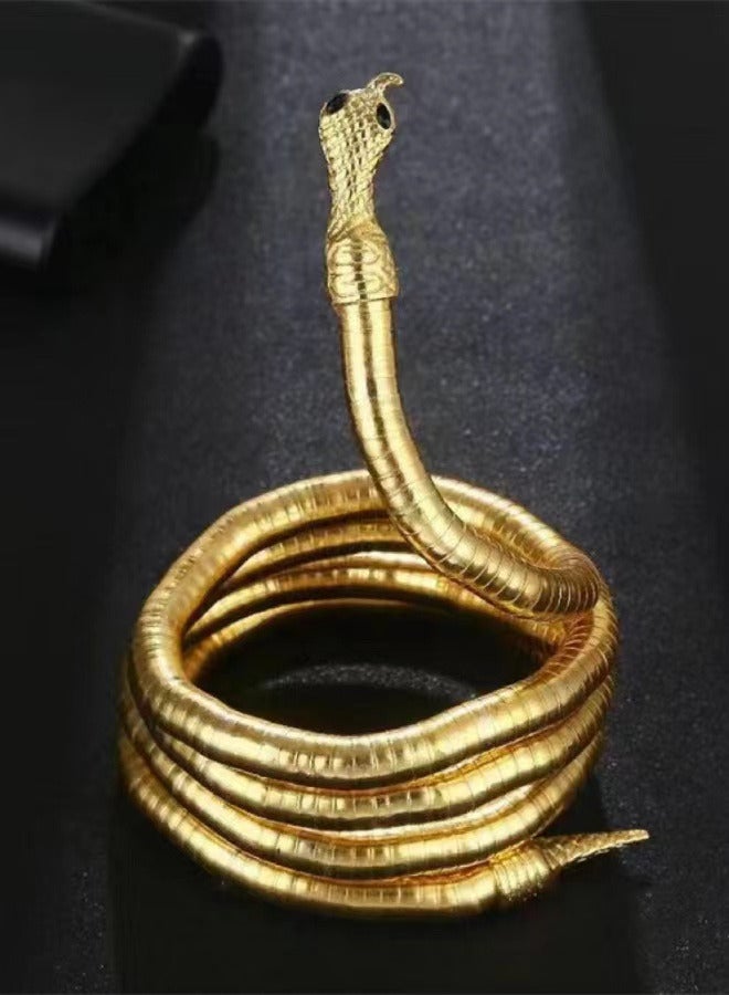 Stylish Wrapped Snake Choker - Unique and Exclusive Necklace Design Gold - Image 3