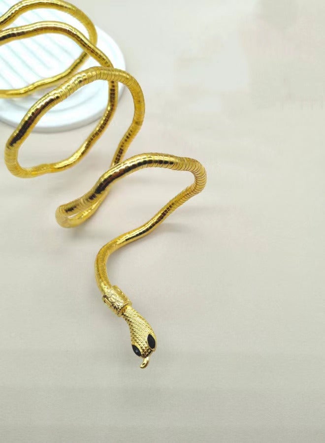 Stylish Wrapped Snake Choker - Unique and Exclusive Necklace Design Gold - Image 4