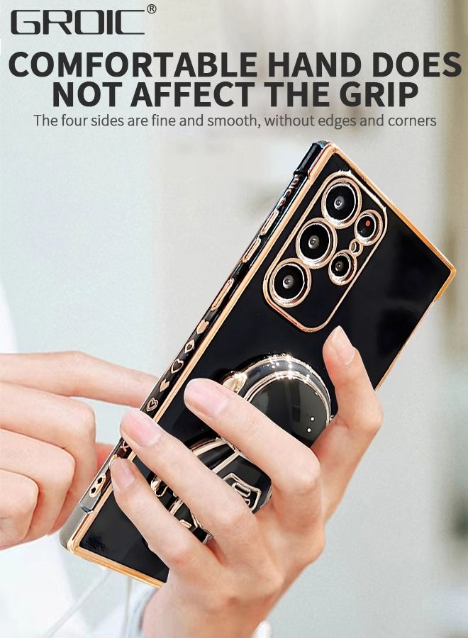 GROIC Phone Case for Samsung Galaxy S23 Ultra 6.8" 6D Electroplating Astronaut Phone Case Hidden Stand Protective Cover Astronaut Folding Bracket Phone Case with Camera Protector - Image 3