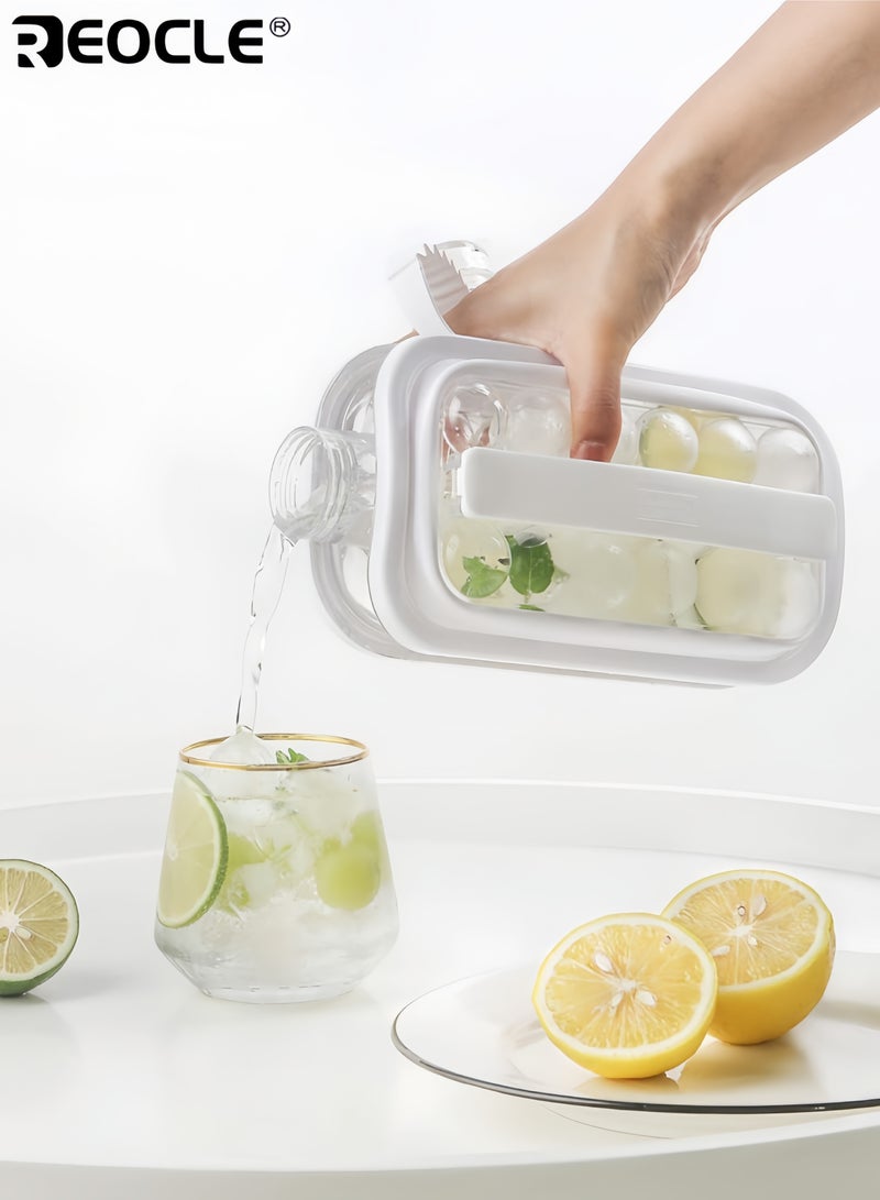 REOCLE Foldable lce Maker Water Bottle Two-in-One Rectangular lce Tray Pot Large Capacity Bottle Portable Beverage Cooling Durable Plastic lce Bucket Household Ice Maker - Image 2