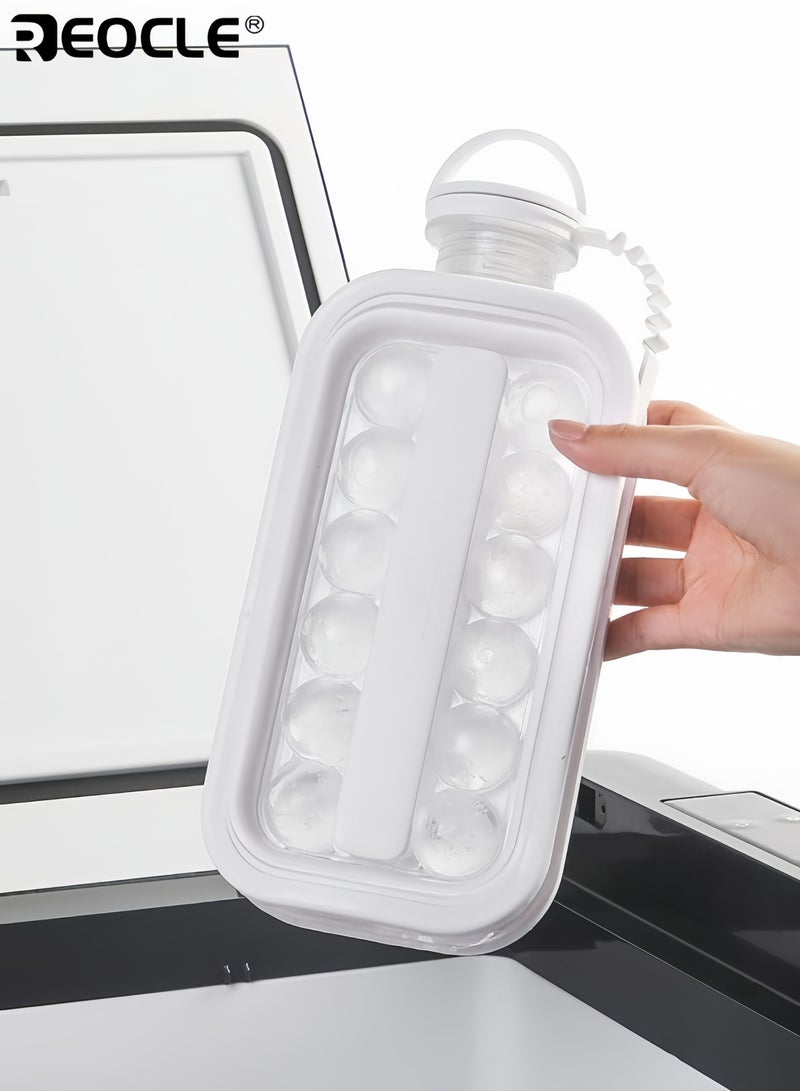 REOCLE Foldable lce Maker Water Bottle Two-in-One Rectangular lce Tray Pot Large Capacity Bottle Portable Beverage Cooling Durable Plastic lce Bucket Household Ice Maker - Image 4