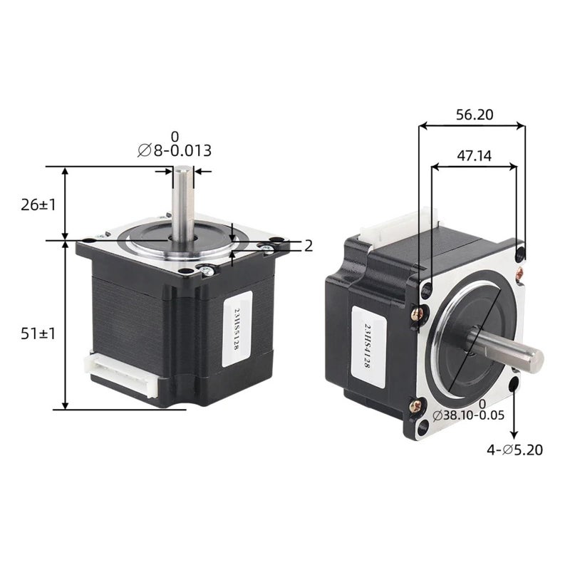 NEMA 23 Stepper Motor 2.8A 101N Cm 4 Wire 23HS5128 8mm x 1 For Robot Plasma Cut - Image 4
