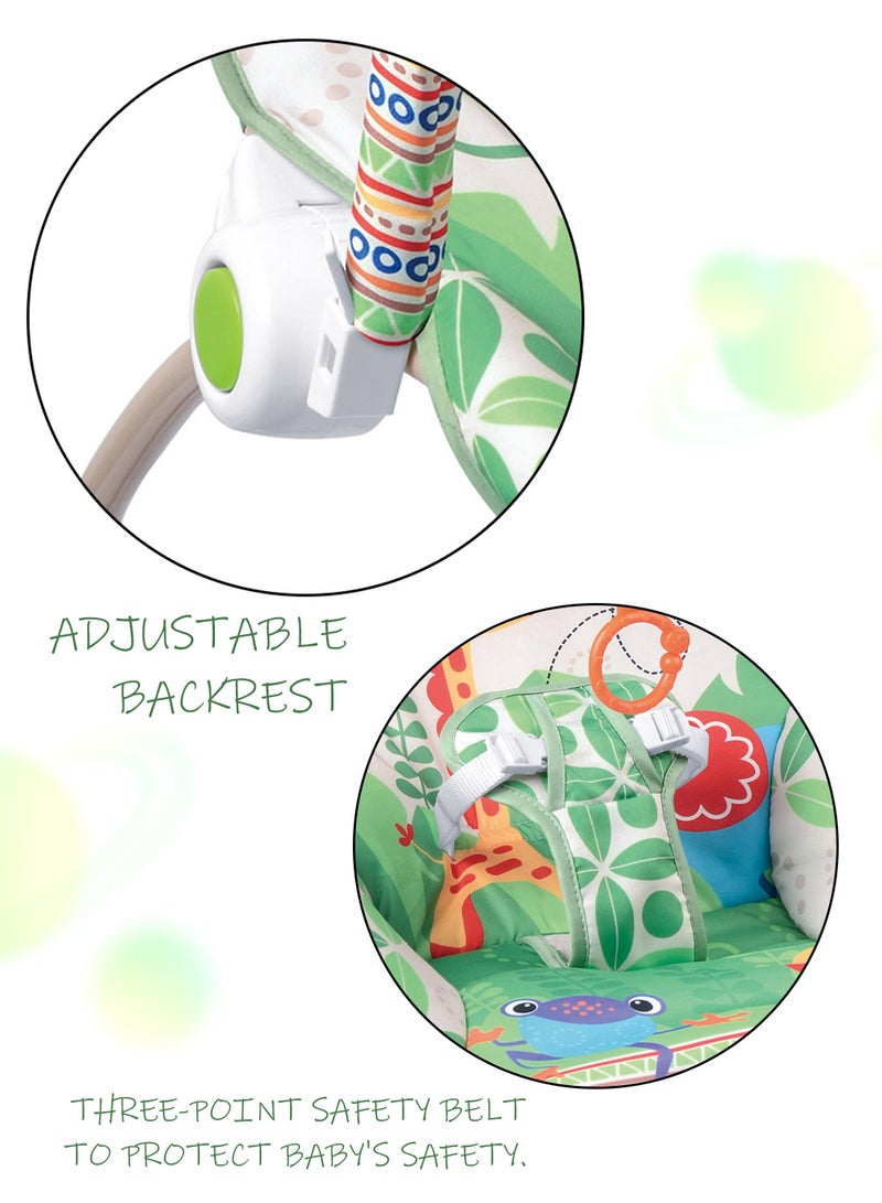 ما بيبي كرسي هزاز للأطفال متعدد الوظائف، كرسي هزاز للأطفال حديثي الولادة مزود بموسيقى ولعبة، يمكن الجلوس والاستلقاء، كرسي هزاز للأطفال - Image 5