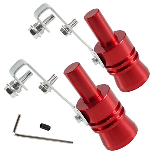 YIUIY 2 Pack Universal Turbo Sound Pipe Whistle Muffler Sounder Simulator Tailpipe Noise Sound Enhancer Compatible with Truck Motorcycle Cars Dirt Bike and ScooterXL Red - Image 1