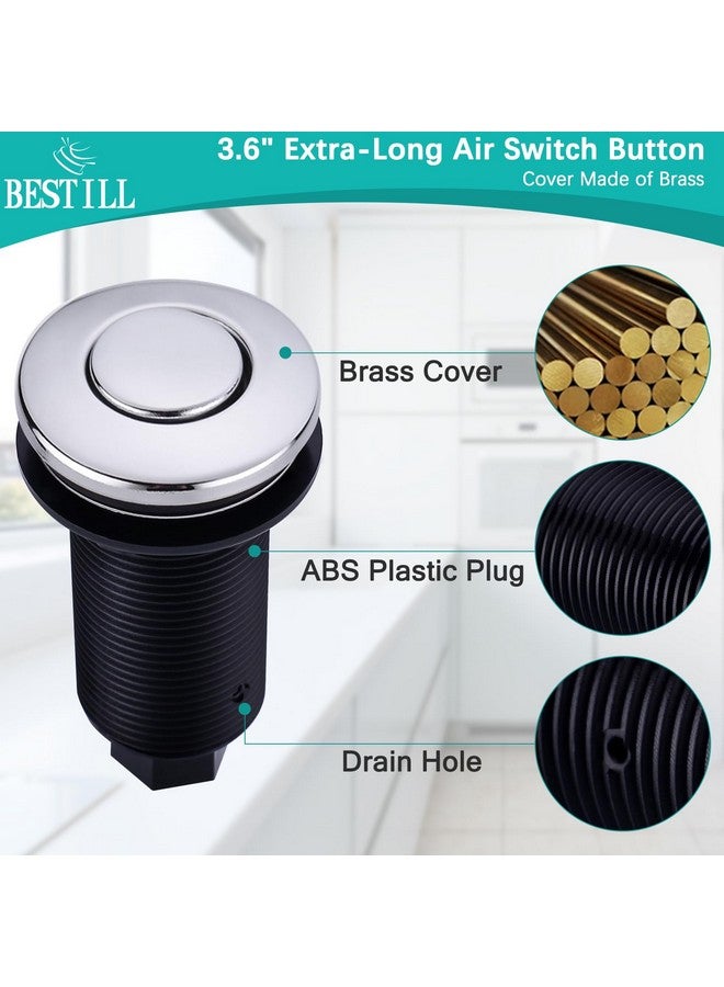 Bestill BESTILL Sink Top Garbage Disposal Air Switch Kit with Single Outlet, UL Listed, Chrome 3.6" Long Push Button with Brass Cover  - Image 2