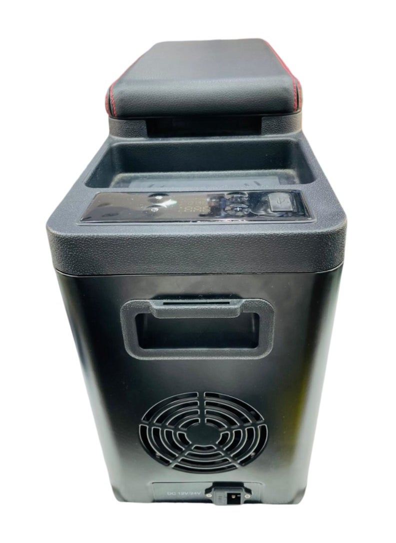Royal - ROYAL - Car Portable Mini Fridge, 1 Zone 8 Liter Freezer Compressor with Wireless Mobile Charger, Dual-core Cooling, Temperature Control -28°c-65°c, Using for Car. (YSF8) (Black) - Image 1